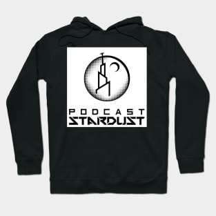 Podcast Stardust Black and White Pixel Logo Hoodie